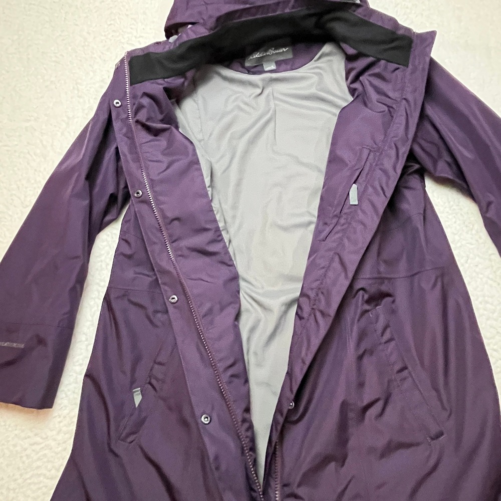 Eddie Bauer Rain Jacket Womens 1X Purple WeatherEdge Girl On The Go Trench 1545 - Picture 5 of 12